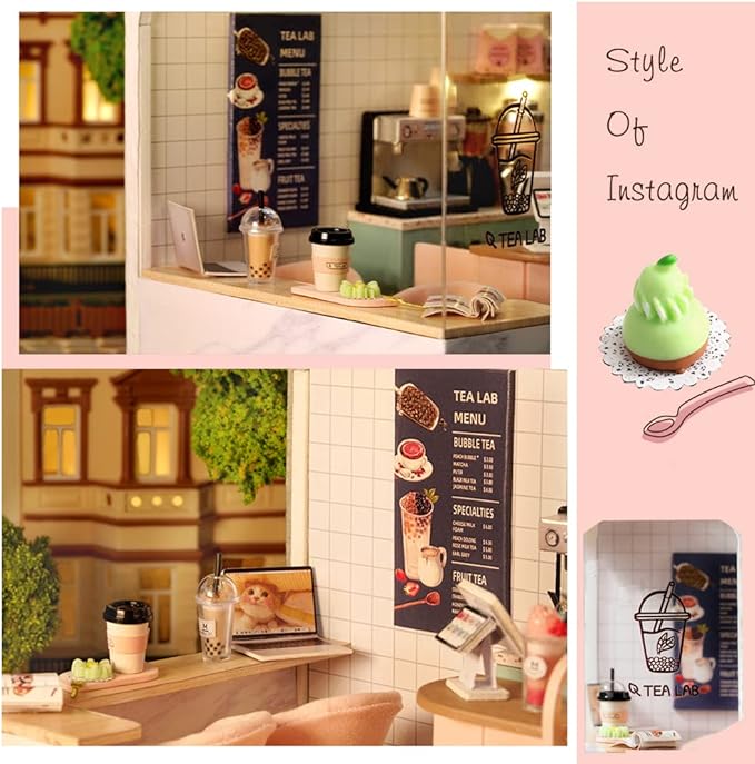 DIY Miniature Sunshine Tea Station Shop Dollhouse