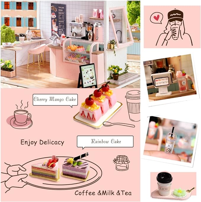DIY Miniature Sunshine Tea Station Shop Dollhouse