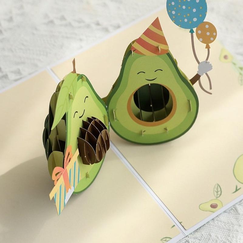 3D Avcoado Pop up Greeting Birthday Card
