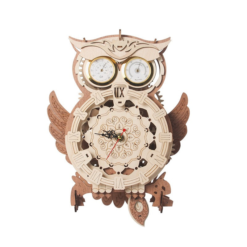 Wooden Owl Clock