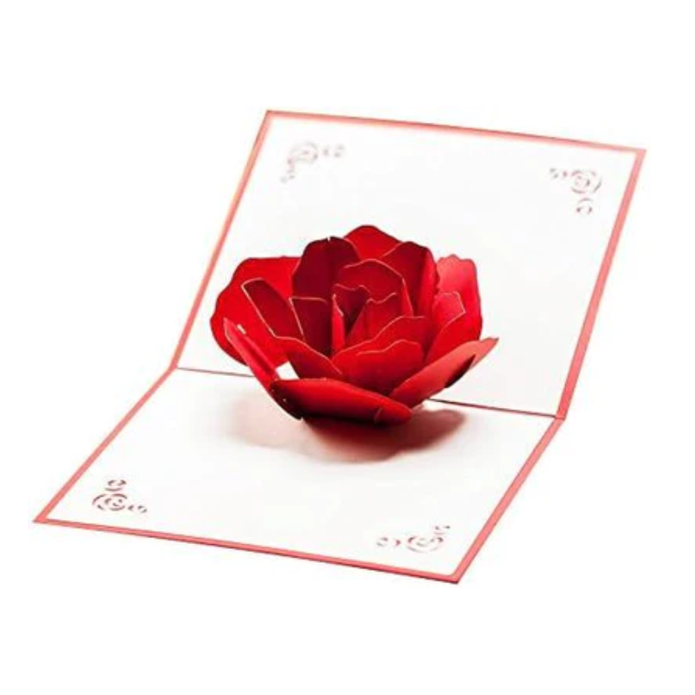 3D Love Rose Pop Up Greeting Card
