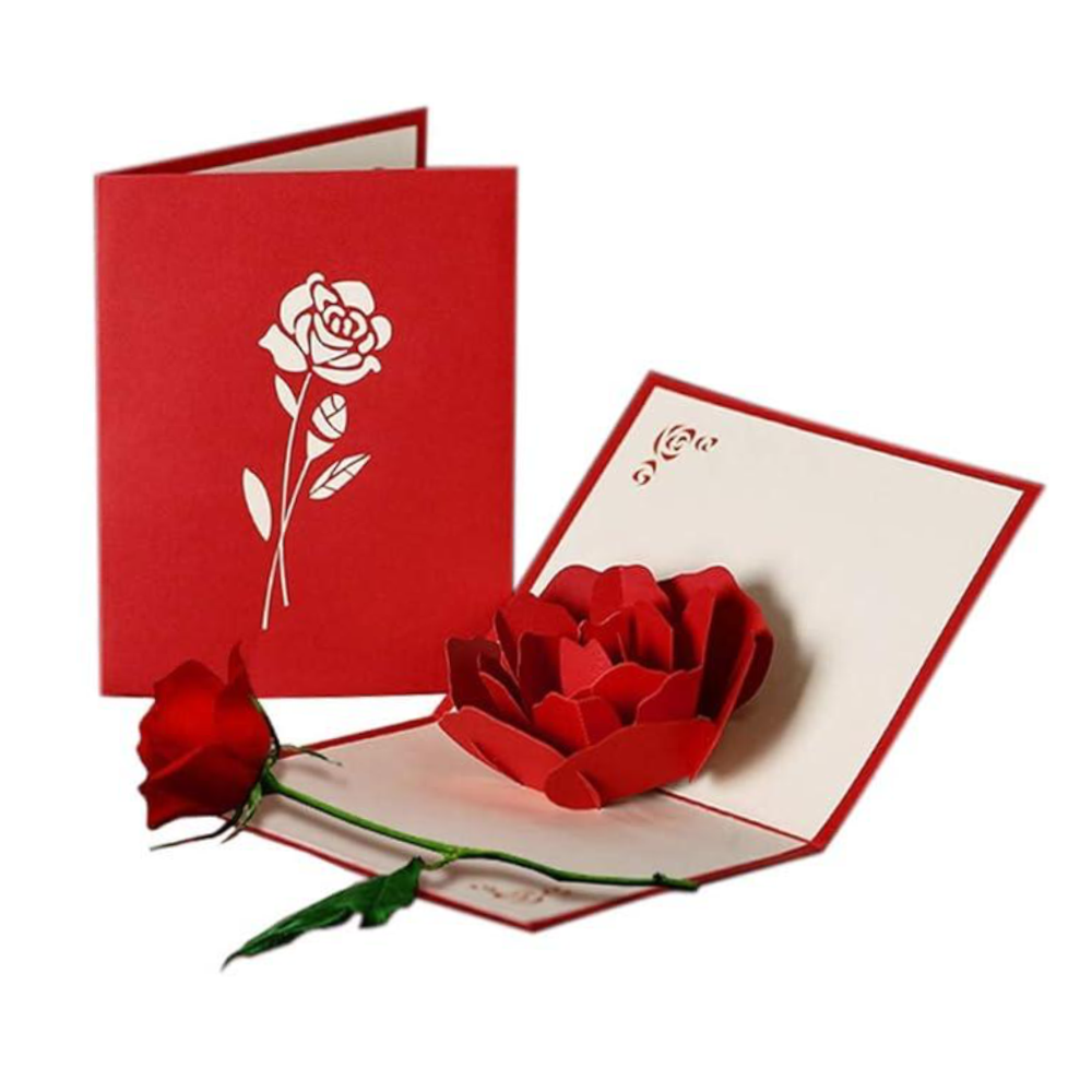 3D Love Rose Pop Up Greeting Card