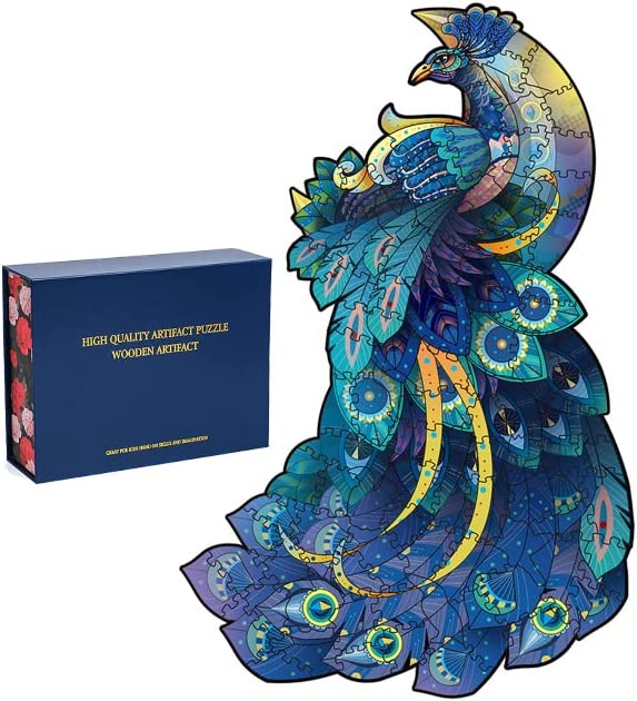 Wooden Peacock Jigsaw Puzzle