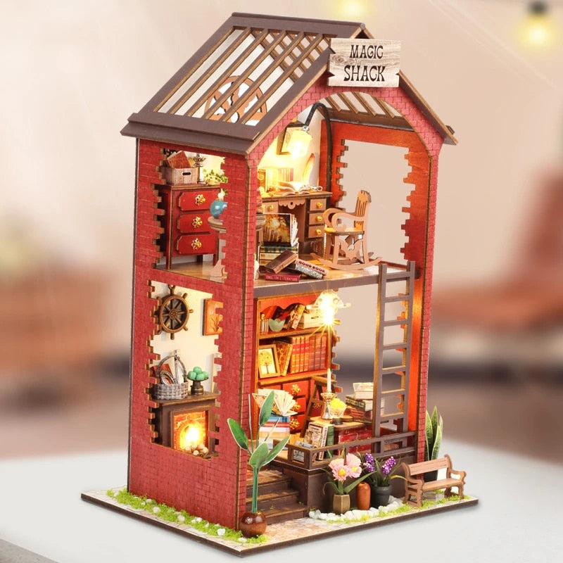 Magic Shack DIY Wooden Dollhouse kit with furniture