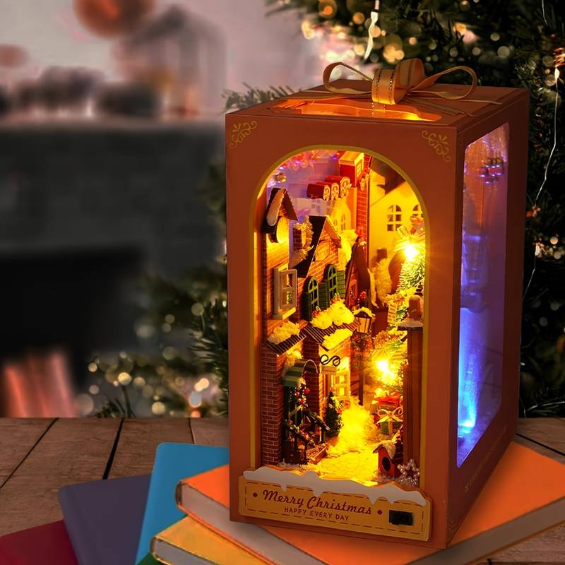 DIY Christmas Book Nook kit with LED Lights