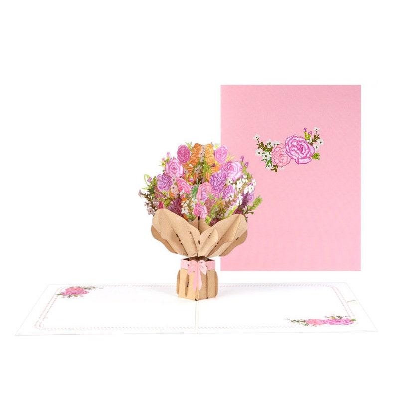 3D Flower Bouquet Pop Up Greeting Card