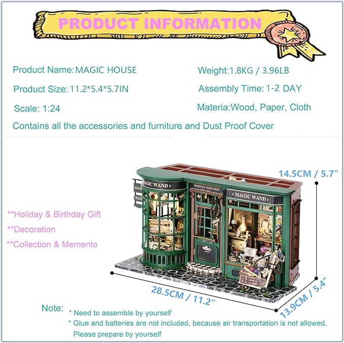 DIY Miniature and Furniture Dollhouse Kit Magic Wand Shop