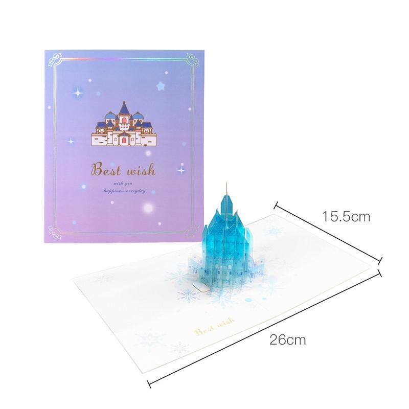3D Winter Castle Pop Up Greeting Card
