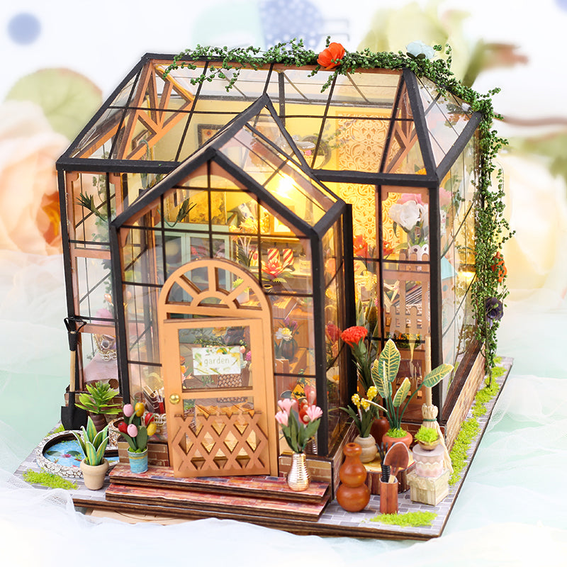 Jenny Flower Garden DIY Wooden Dollhouse Kit with Furniture|Birthday Gift | Hobby