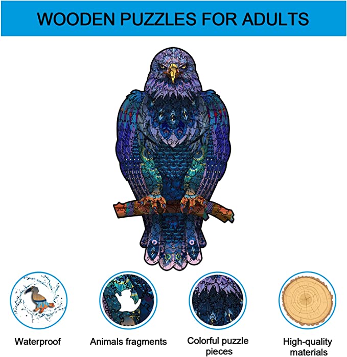 Wooden Bald Eagle Jigsaw Puzzle