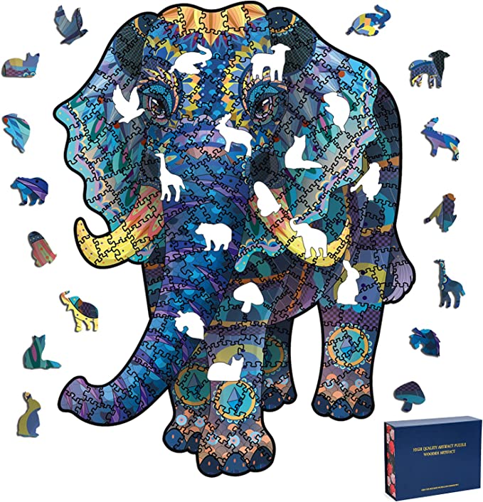 木制大象拼图