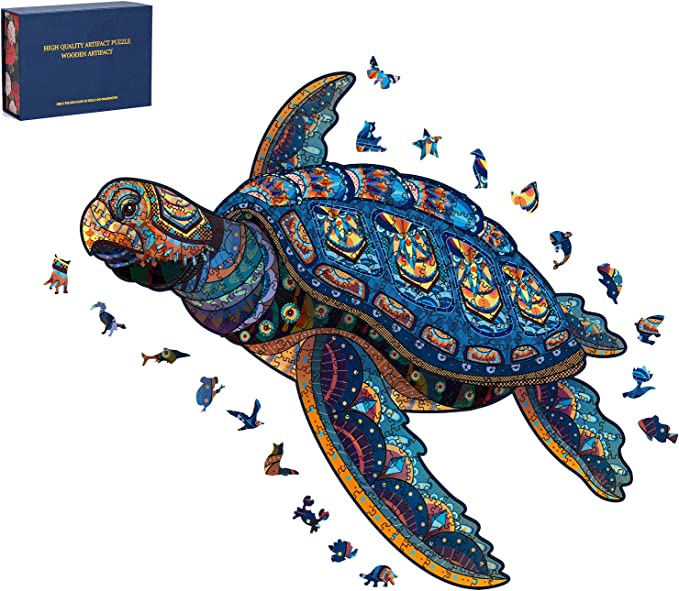 Wooden Sea Turtle Jigsaw Puzzle